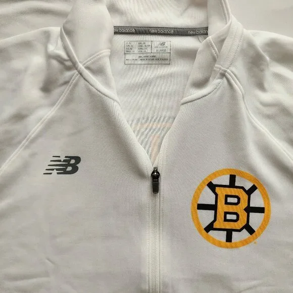 Boston Bruins 100 Centennial White Full Zip Jacket Sweatshirt - Rare